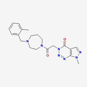 7-Methyl-3-[2-[4-[(2-methylphenyl)methyl]-1,4-diazepan-1-yl]-2-oxoethyl]pyrazolo[3,4-d]triazin-4-one