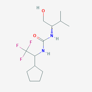 molecular formula C13H23F3N2O2 B7664873 1-(1-cyclopentyl-2,2,2-trifluoroethyl)-3-[(2S)-1-hydroxy-3-methylbutan-2-yl]urea 