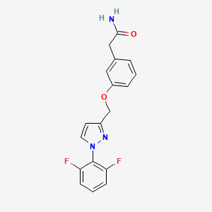 molecular formula C18H15F2N3O2 B7664878 2-[3-[[1-(2,6-Difluorophenyl)pyrazol-3-yl]methoxy]phenyl]acetamide 