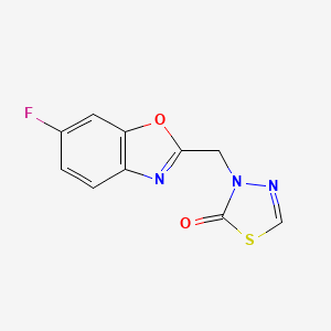 molecular formula C10H6FN3O2S B7664897 3-[(6-Fluoro-1,3-benzoxazol-2-yl)methyl]-1,3,4-thiadiazol-2-one 