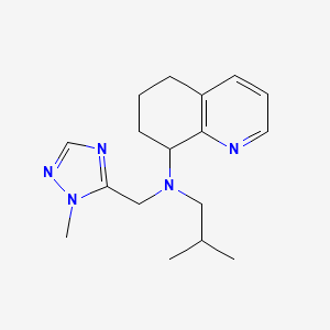 molecular formula C17H25N5 B7664921 N-(2-methylpropyl)-N-[(2-methyl-1,2,4-triazol-3-yl)methyl]-5,6,7,8-tetrahydroquinolin-8-amine 