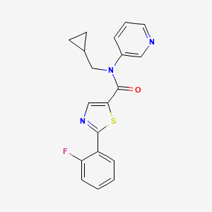 molecular formula C19H16FN3OS B7664936 N-(cyclopropylmethyl)-2-(2-fluorophenyl)-N-pyridin-3-yl-1,3-thiazole-5-carboxamide 