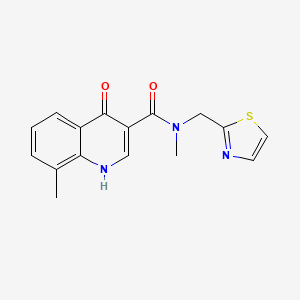 N,8-dimethyl-4-oxo-N-(1,3-thiazol-2-ylmethyl)-1H-quinoline-3-carboxamide