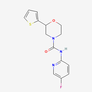 molecular formula C14H14FN3O2S B7664996 N-(5-fluoropyridin-2-yl)-2-thiophen-2-ylmorpholine-4-carboxamide 