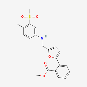 molecular formula C21H21NO5S B7665023 Methyl 2-[5-[(4-methyl-3-methylsulfonylanilino)methyl]furan-2-yl]benzoate 