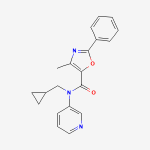 molecular formula C20H19N3O2 B7665026 N-(cyclopropylmethyl)-4-methyl-2-phenyl-N-pyridin-3-yl-1,3-oxazole-5-carboxamide 