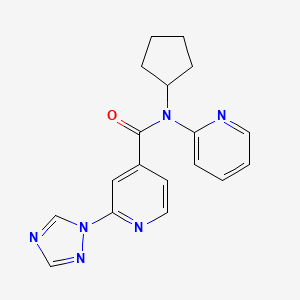 molecular formula C18H18N6O B7665049 N-cyclopentyl-N-pyridin-2-yl-2-(1,2,4-triazol-1-yl)pyridine-4-carboxamide 