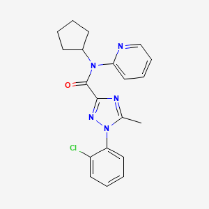 molecular formula C20H20ClN5O B7665067 1-(2-chlorophenyl)-N-cyclopentyl-5-methyl-N-pyridin-2-yl-1,2,4-triazole-3-carboxamide 