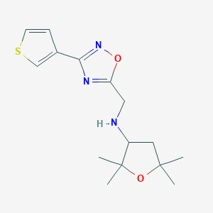 molecular formula C15H21N3O2S B7665079 2,2,5,5-tetramethyl-N-[(3-thiophen-3-yl-1,2,4-oxadiazol-5-yl)methyl]oxolan-3-amine 