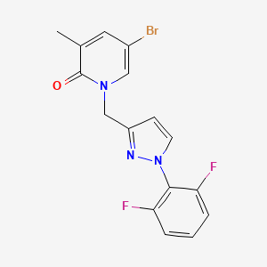 5-Bromo-1-[[1-(2,6-difluorophenyl)pyrazol-3-yl]methyl]-3-methylpyridin-2-one