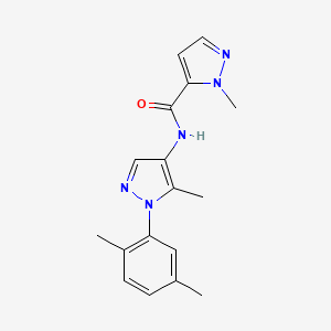 molecular formula C17H19N5O B7665097 N-[1-(2,5-dimethylphenyl)-5-methylpyrazol-4-yl]-2-methylpyrazole-3-carboxamide 