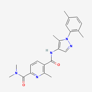 molecular formula C22H25N5O2 B7665123 5-N-[1-(2,5-dimethylphenyl)-5-methylpyrazol-4-yl]-2-N,2-N,6-trimethylpyridine-2,5-dicarboxamide 