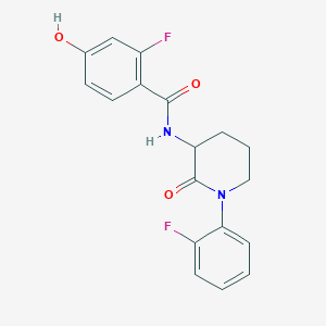 2-fluoro-N-[1-(2-fluorophenyl)-2-oxopiperidin-3-yl]-4-hydroxybenzamide