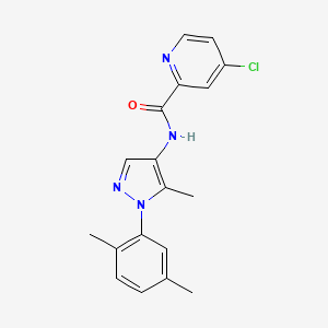 molecular formula C18H17ClN4O B7665141 4-chloro-N-[1-(2,5-dimethylphenyl)-5-methylpyrazol-4-yl]pyridine-2-carboxamide 