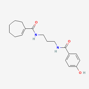 N-[3-[(4-hydroxybenzoyl)amino]propyl]cycloheptene-1-carboxamide