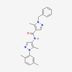 molecular formula C24H25N5O B7665150 1-benzyl-N-[1-(2,5-dimethylphenyl)-5-methylpyrazol-4-yl]-5-methylpyrazole-4-carboxamide 