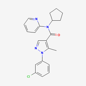 1-(3-chlorophenyl)-N-cyclopentyl-5-methyl-N-pyridin-2-ylpyrazole-4-carboxamide