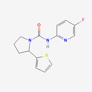 molecular formula C14H14FN3OS B7665179 N-(5-fluoropyridin-2-yl)-2-thiophen-2-ylpyrrolidine-1-carboxamide 