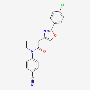 2-[2-(4-chlorophenyl)-1,3-oxazol-4-yl]-N-(4-cyanophenyl)-N-ethylacetamide