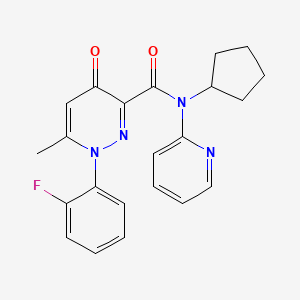 N-cyclopentyl-1-(2-fluorophenyl)-6-methyl-4-oxo-N-pyridin-2-ylpyridazine-3-carboxamide