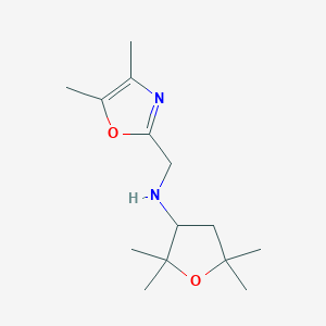 molecular formula C14H24N2O2 B7665194 N-[(4,5-dimethyl-1,3-oxazol-2-yl)methyl]-2,2,5,5-tetramethyloxolan-3-amine 