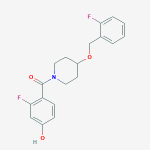 (2-Fluoro-4-hydroxyphenyl)-[4-[(2-fluorophenyl)methoxy]piperidin-1-yl]methanone