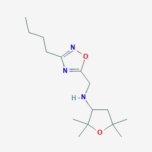 molecular formula C15H27N3O2 B7665217 N-[(3-butyl-1,2,4-oxadiazol-5-yl)methyl]-2,2,5,5-tetramethyloxolan-3-amine 