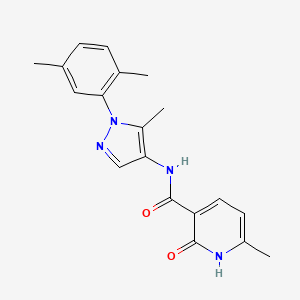 molecular formula C19H20N4O2 B7665232 N-[1-(2,5-dimethylphenyl)-5-methylpyrazol-4-yl]-6-methyl-2-oxo-1H-pyridine-3-carboxamide 