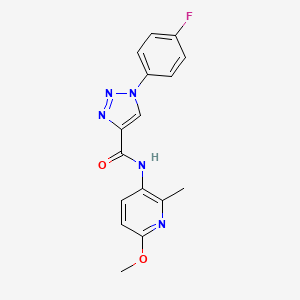 molecular formula C16H14FN5O2 B7665237 1-(4-fluorophenyl)-N-(6-methoxy-2-methylpyridin-3-yl)triazole-4-carboxamide 