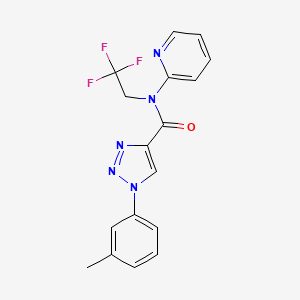 1-(3-methylphenyl)-N-pyridin-2-yl-N-(2,2,2-trifluoroethyl)triazole-4-carboxamide