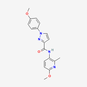 molecular formula C18H18N4O3 B7665264 N-(6-methoxy-2-methylpyridin-3-yl)-1-(4-methoxyphenyl)pyrazole-3-carboxamide 