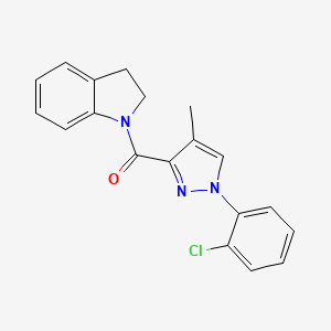 molecular formula C19H16ClN3O B7665296 [1-(2-Chlorophenyl)-4-methylpyrazol-3-yl]-(2,3-dihydroindol-1-yl)methanone 