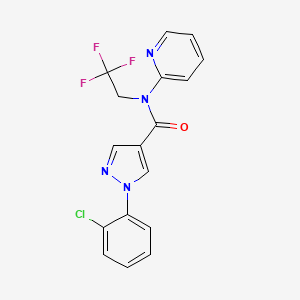 1-(2-chlorophenyl)-N-pyridin-2-yl-N-(2,2,2-trifluoroethyl)pyrazole-4-carboxamide