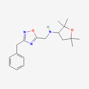 N-[(3-benzyl-1,2,4-oxadiazol-5-yl)methyl]-2,2,5,5-tetramethyloxolan-3-amine