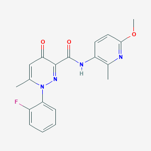 molecular formula C19H17FN4O3 B7665319 1-(2-fluorophenyl)-N-(6-methoxy-2-methylpyridin-3-yl)-6-methyl-4-oxopyridazine-3-carboxamide 