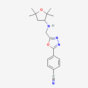 4-[5-[[(2,2,5,5-Tetramethyloxolan-3-yl)amino]methyl]-1,3,4-oxadiazol-2-yl]benzonitrile