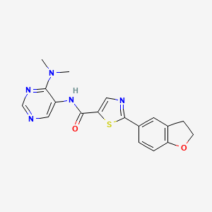 molecular formula C18H17N5O2S B7665398 2-(2,3-dihydro-1-benzofuran-5-yl)-N-[4-(dimethylamino)pyrimidin-5-yl]-1,3-thiazole-5-carboxamide 