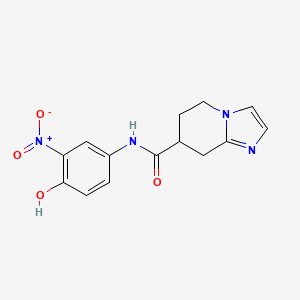 molecular formula C14H14N4O4 B7665408 N-(4-hydroxy-3-nitrophenyl)-5,6,7,8-tetrahydroimidazo[1,2-a]pyridine-7-carboxamide 