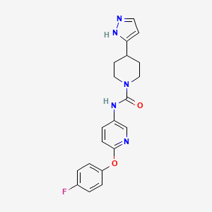 molecular formula C20H20FN5O2 B7665468 N-[6-(4-fluorophenoxy)pyridin-3-yl]-4-(1H-pyrazol-5-yl)piperidine-1-carboxamide 