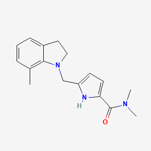 molecular formula C17H21N3O B7665492 N,N-dimethyl-5-[(7-methyl-2,3-dihydroindol-1-yl)methyl]-1H-pyrrole-2-carboxamide 