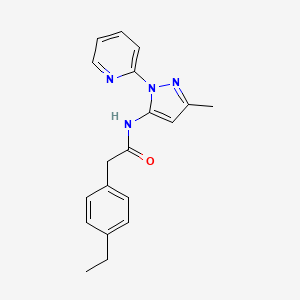 molecular formula C19H20N4O B7665502 2-(4-ethylphenyl)-N-(5-methyl-2-pyridin-2-ylpyrazol-3-yl)acetamide 