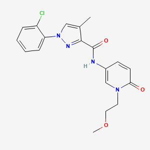 molecular formula C19H19ClN4O3 B7665538 1-(2-chlorophenyl)-N-[1-(2-methoxyethyl)-6-oxopyridin-3-yl]-4-methylpyrazole-3-carboxamide 