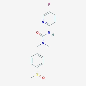 molecular formula C15H16FN3O2S B7665564 3-(5-Fluoropyridin-2-yl)-1-methyl-1-[(4-methylsulfinylphenyl)methyl]urea 