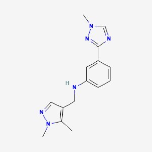 N-[(1,5-dimethylpyrazol-4-yl)methyl]-3-(1-methyl-1,2,4-triazol-3-yl)aniline