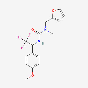 molecular formula C16H17F3N2O3 B7665610 1-(Furan-2-ylmethyl)-1-methyl-3-[2,2,2-trifluoro-1-(4-methoxyphenyl)ethyl]urea 