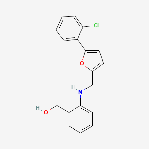 molecular formula C18H16ClNO2 B7665641 [2-[[5-(2-Chlorophenyl)furan-2-yl]methylamino]phenyl]methanol 