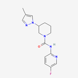 molecular formula C15H18FN5O B7665674 N-(5-fluoropyridin-2-yl)-3-(4-methylpyrazol-1-yl)piperidine-1-carboxamide 