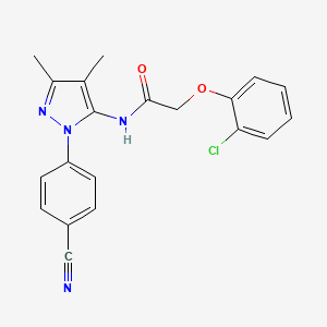 2-(2-chlorophenoxy)-N-[2-(4-cyanophenyl)-4,5-dimethylpyrazol-3-yl]acetamide