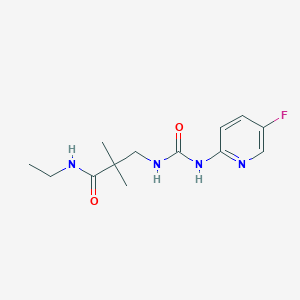 molecular formula C13H19FN4O2 B7665714 N-ethyl-3-[(5-fluoropyridin-2-yl)carbamoylamino]-2,2-dimethylpropanamide 