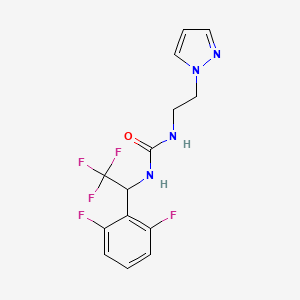 1-[1-(2,6-Difluorophenyl)-2,2,2-trifluoroethyl]-3-(2-pyrazol-1-ylethyl)urea